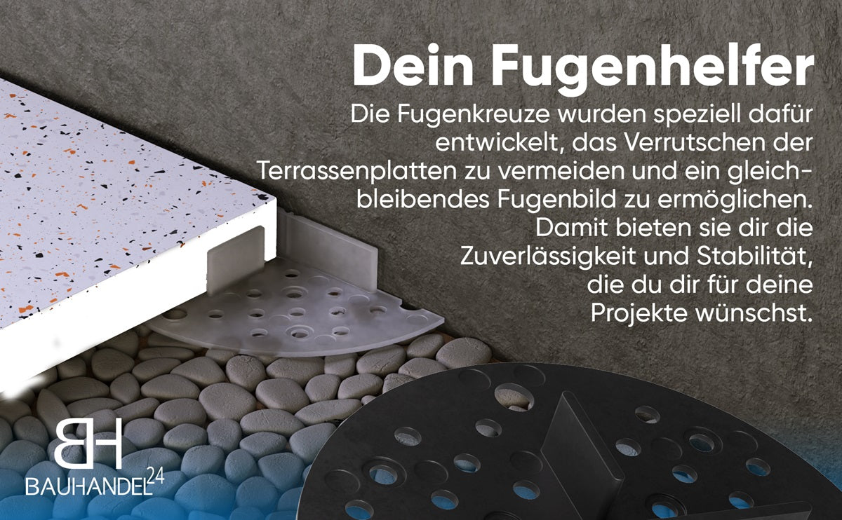 Fugenkreuze mit Auflage schwarz 3-5mm 50 Stück