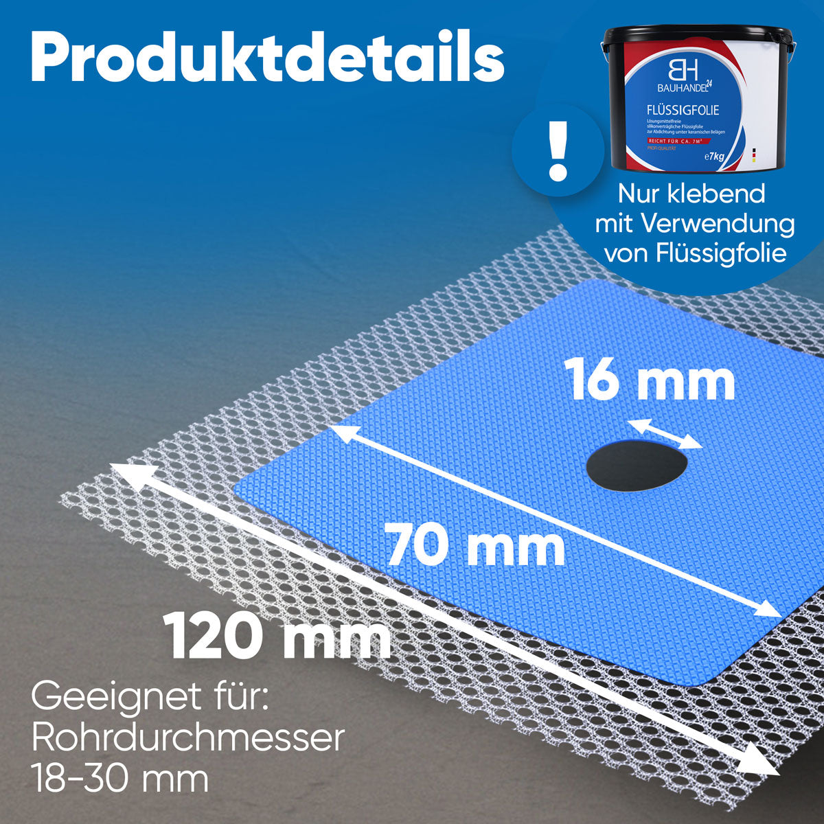 Bauhandel24 Manschette D11 Abmessung Bild