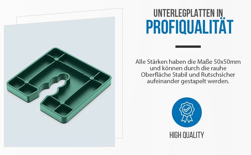 Distanzstücke Verglasungsklötze Klötze Kunststoff 50 x 50mm, 2–10mm