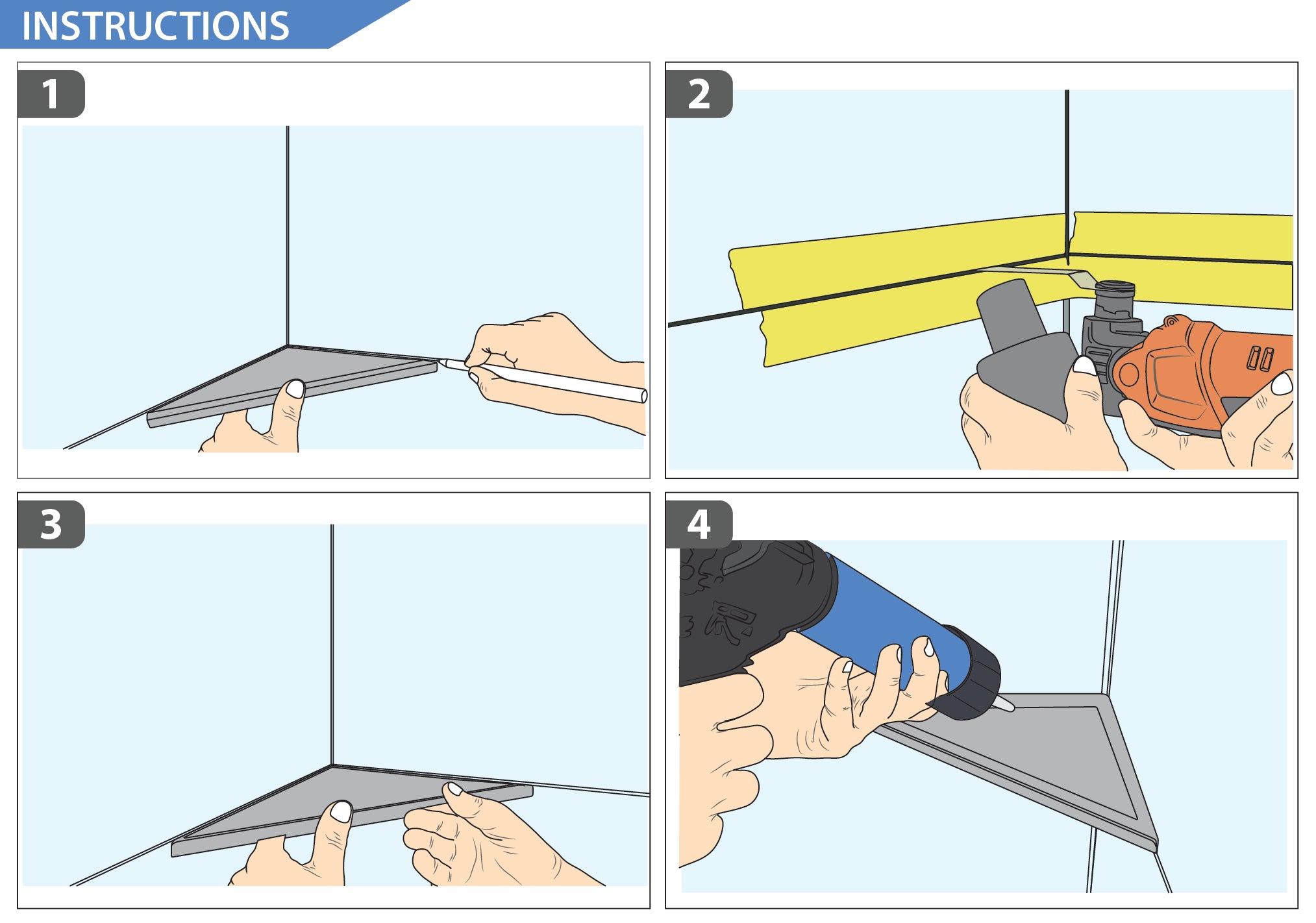 Heimwerker24 Duschablage Montage Bild