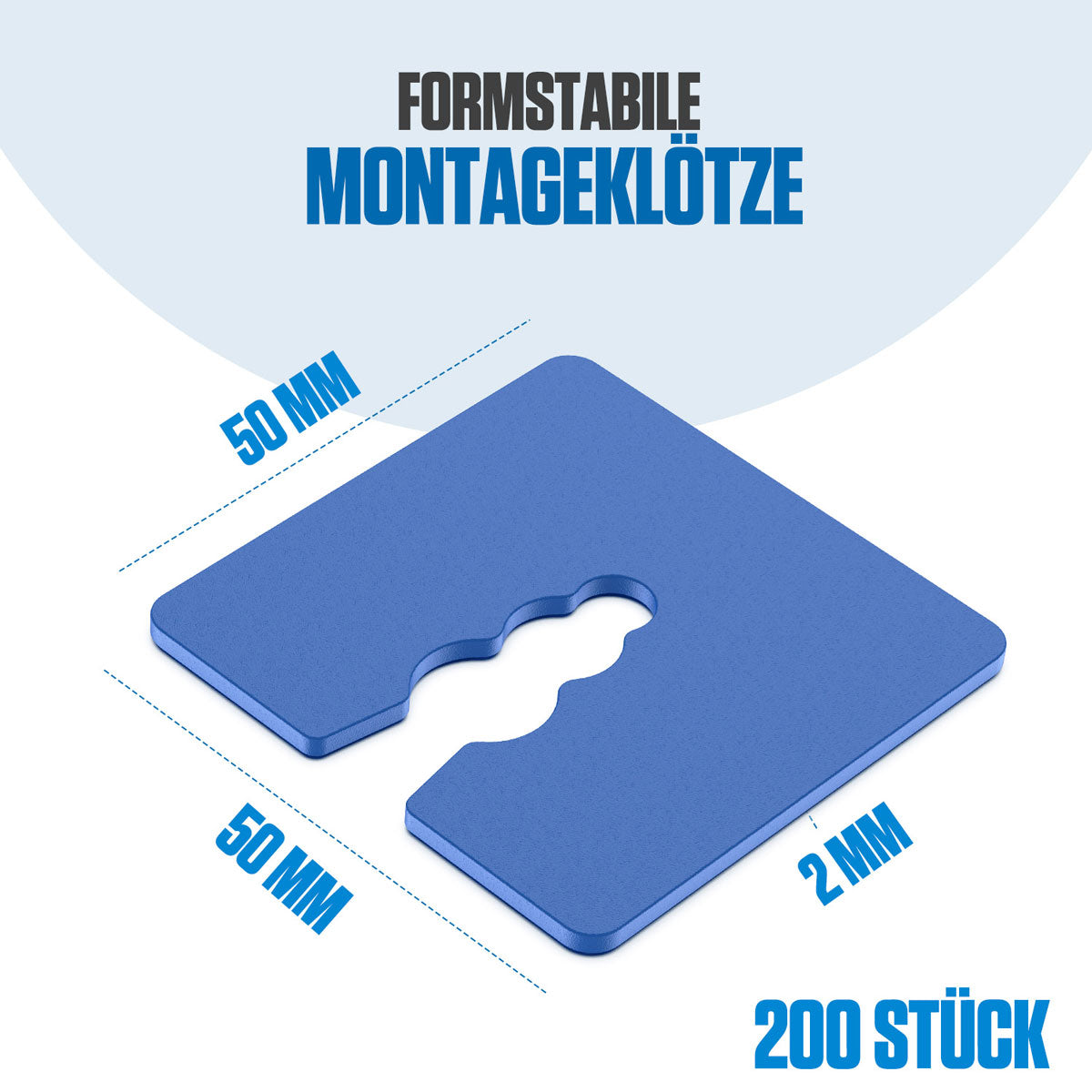 Bauhandel24 Montageklötze Kunststoff 2mm Abmessung Bild
