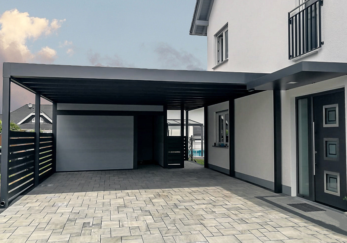 Flachdach Carport Aluminium