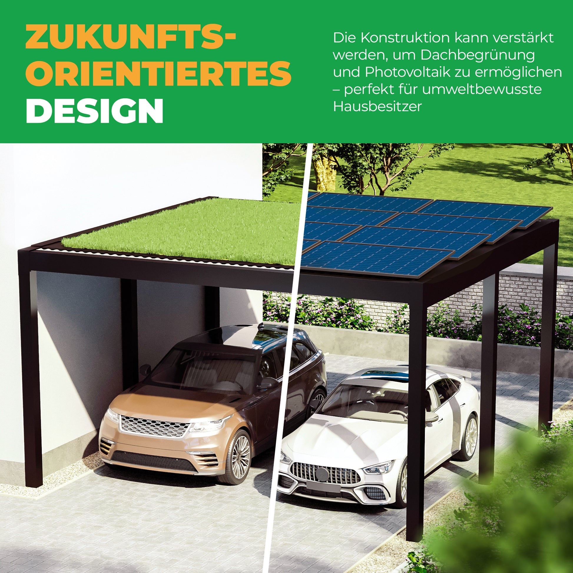 Flachdach Carport Aluminium