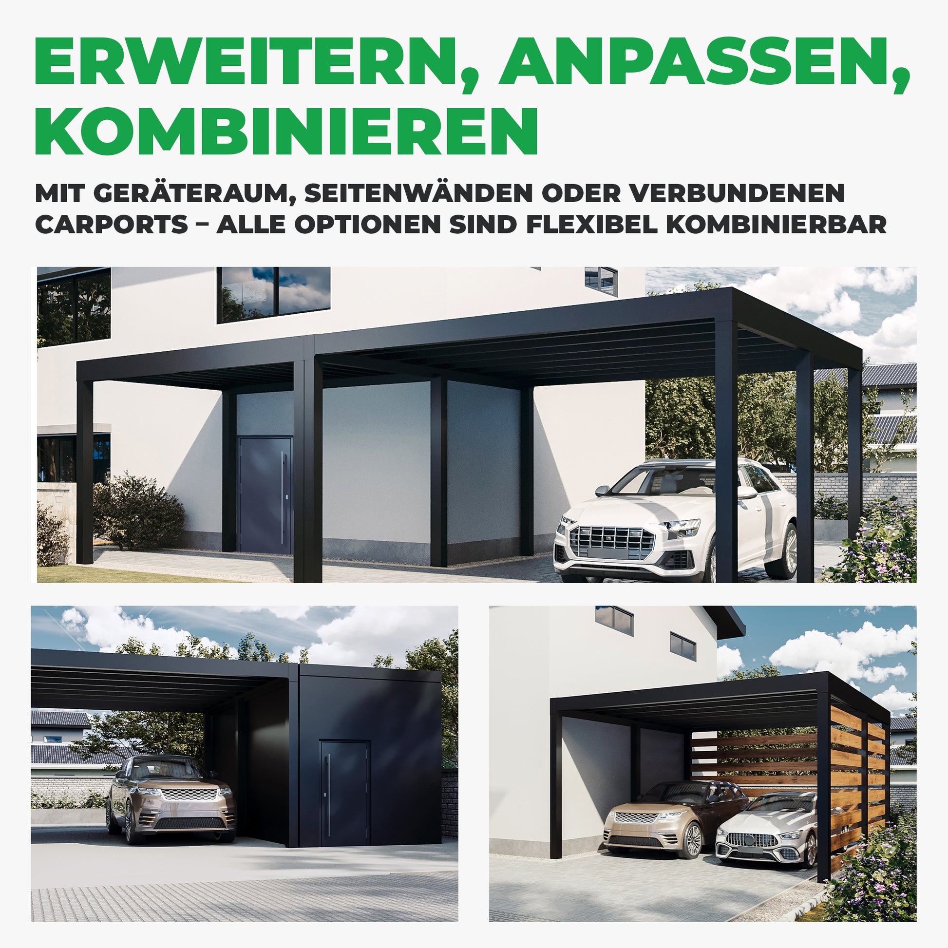 Flachdach Carport Aluminium