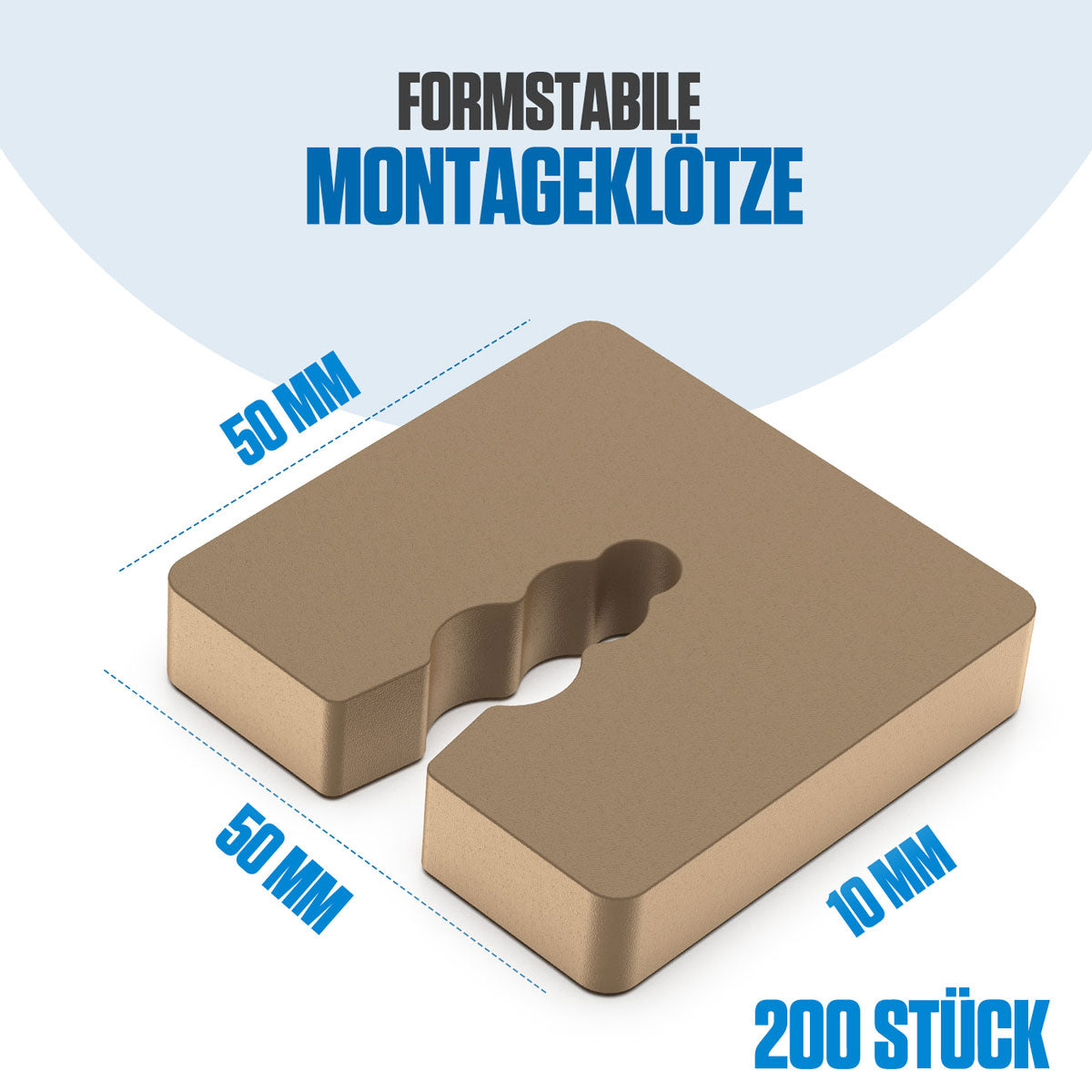 Bauhandel24 Klötze Kunststoff 10mm Abmessung Bild