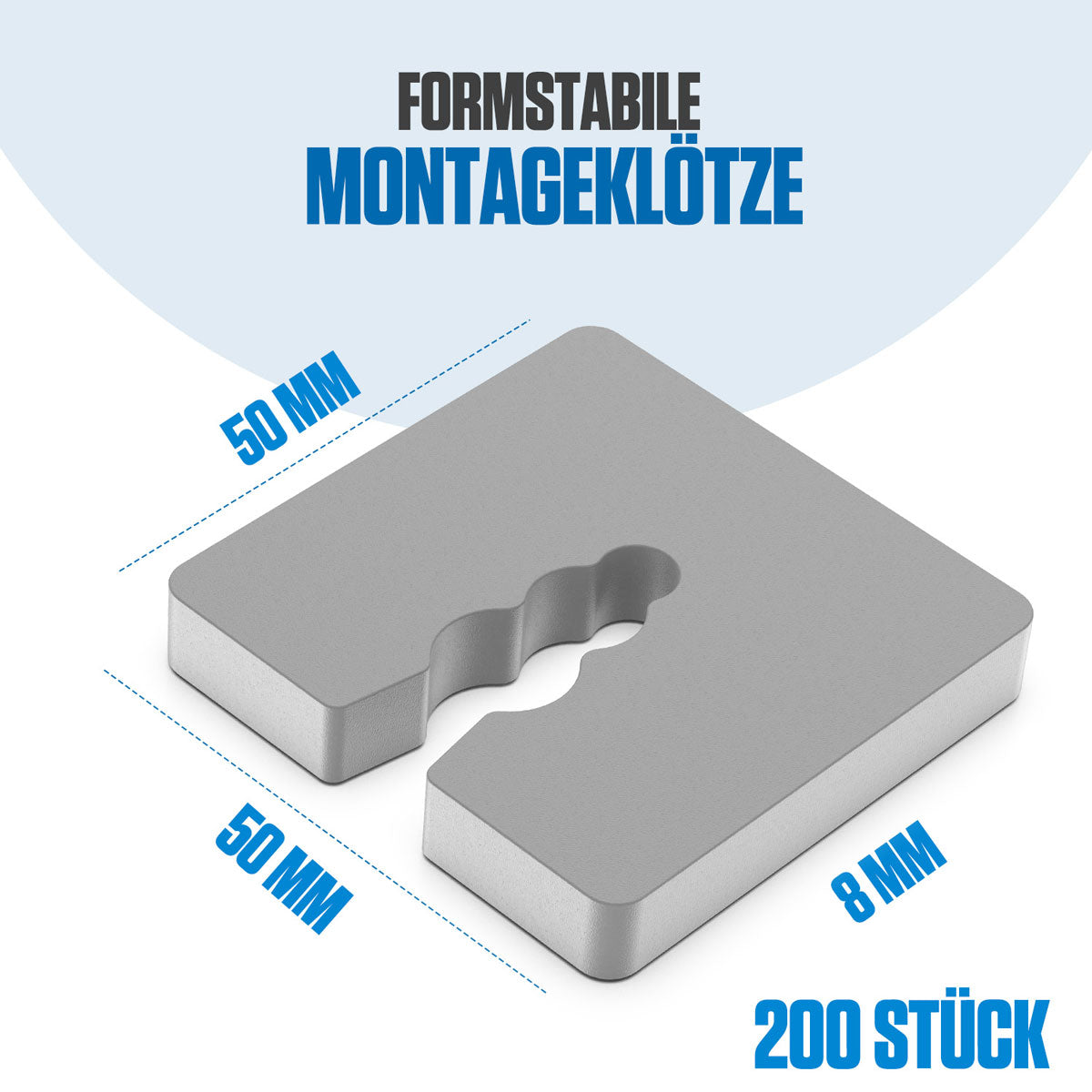 Bauhandel24 Unterlegplatten Kunststoff 8mm Abmessung Bild